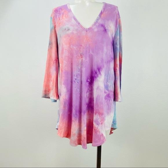 Jordon Taylor Top Multi-color Tie Dye Hooded Size Small - Picture 1 of 5